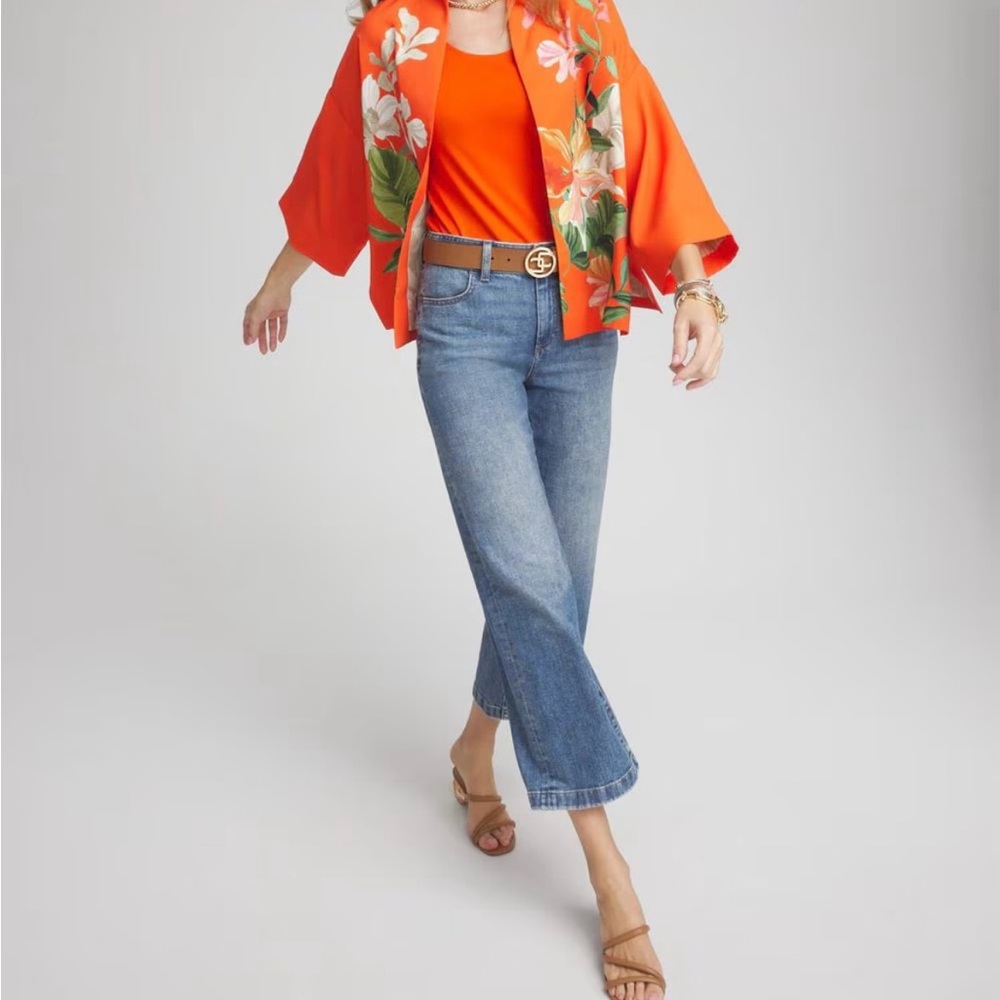 Chico's Tropical Floral Kimono - Picture 5 of 9